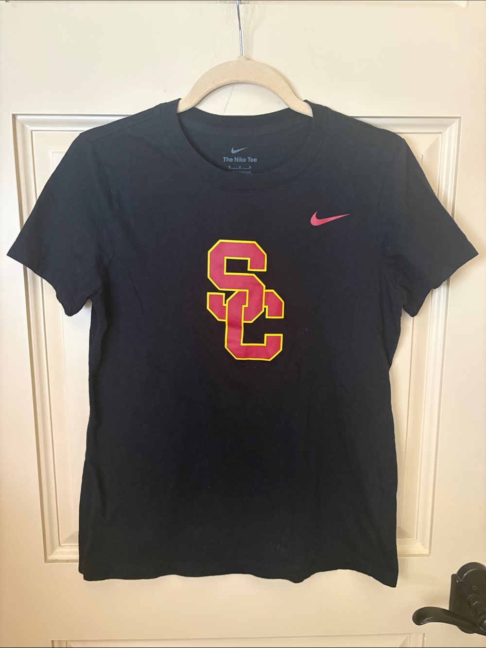 Nike Women's Black Tee with Cardinal & Gold USC Logo